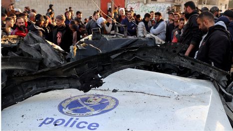 الاحتلال يغتال 7 عناصر في الشرطة بقصف سيارتهم بمدينة غزة