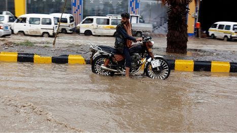مصرع طفل وانهيارات جزئية بمبان جراء سيول في تعز اليمنية