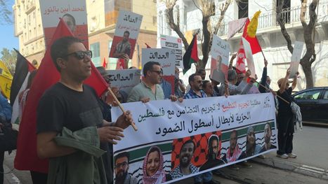 مسيرة شعبية في تونس دعما للمقاومة والأسرى الفلسطينيين ولبنان (صور)