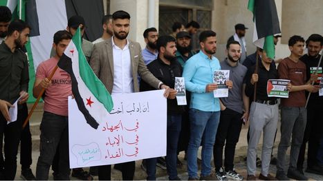إدلب تنضم إلى ركب الاحتجاجات الطلابية المناصرة لفلسطين (شاهد)