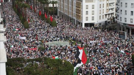 مظاهرات حاشدة في صنعاء ومدن مغربية دعما لغزة ورفضا للتطبيع (شاهد)
