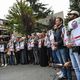 محتجون يحملون صور خاشقجي أمام قنصلية السعودية في اسطنبول - جيتي