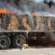حرق شاحنات تخدم الجيش  سيناء ارشيفية