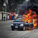 حرق سيارة شرطة مصرية - الاناضول