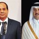 الأيير تميم بن حمد - أمير قطر وعبد التاح السيسي
