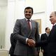 امير قطر تميم بن حمد والرئيس الروسي فلاديمير بوتين - أ ف ب