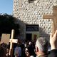مظاهرة في فلسطين حيفا احتجاجا على معرض أساء للمسيح كما يقولون