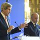 وزير الخارجية الأمريكي جون كيري مع وزير الخاريجة الفرنسي فابيوس لبحث نووي إيران ـ أ ف ب