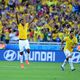 لاعبو البرازيل يحتفلون بفوزهم على تشيلي - أ ف ب