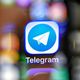 رمز تطبيق "تلغرام" على هاتف محمول في موسكو في 17 نيسان/أبريل 2018