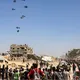الإنزال الجوي فوق غزة- جيتي